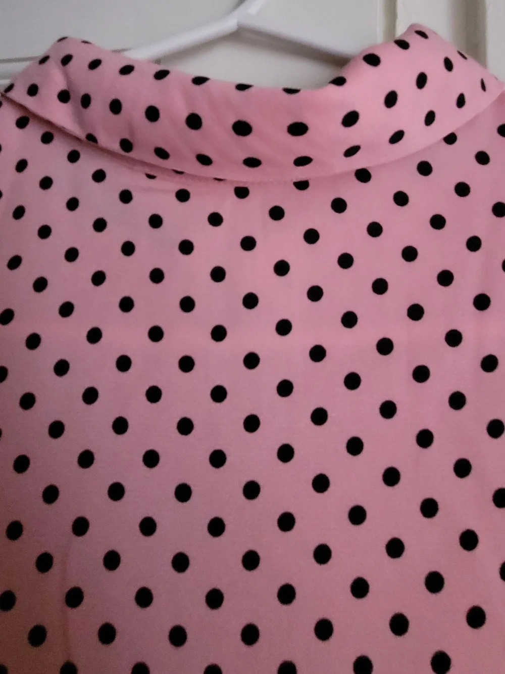 BOULEVARD Retro Look Pink Polka Dot Short-Sleeve Blouse - Picture 2 of 7